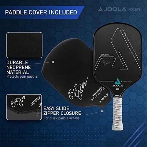 JOOLA Ben Johns Hyperion Pickleball Paddle - Carbon Fiber Surface for Increased Power and Spin - Elongated Grip Handle
