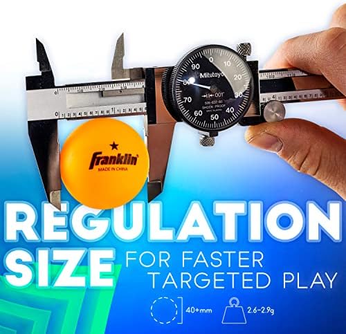 Franklin Sports Ping Pong Balls Official Size Weight White 40mm Table Tennis Durable High Performance 12 Count Pack of 1