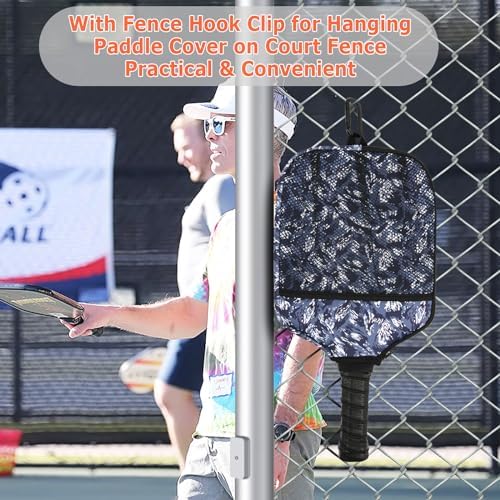 Cosmos Pickleball Paddle Cover Bag Fence Hook Pickleball Equipment Storage Carrying Cosmos 2 Pcs Pickleball Paddle Case
