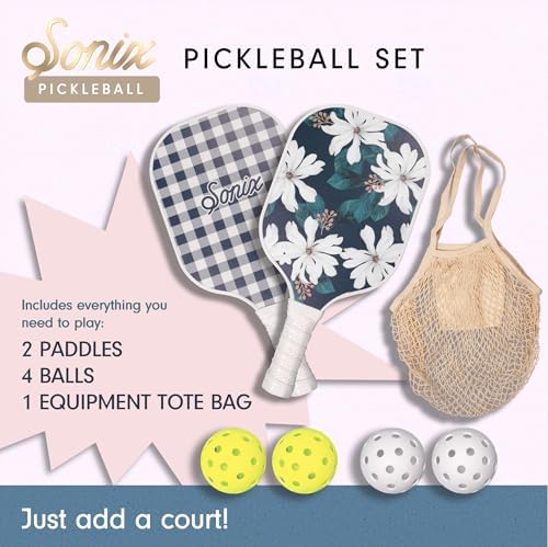 Sonix USAPA Approved Pickleball Paddles Set of 2 for Adults | Fiberglass Surface Pickleball Set with 2 Rackets, 4 Balls,