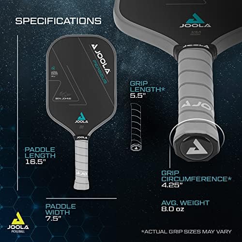 JOOLA Professional Pickleball Paddles - Raw Carbon Fiber Surface - Built for Spin, Speed & Control - USAP Approved - Tou