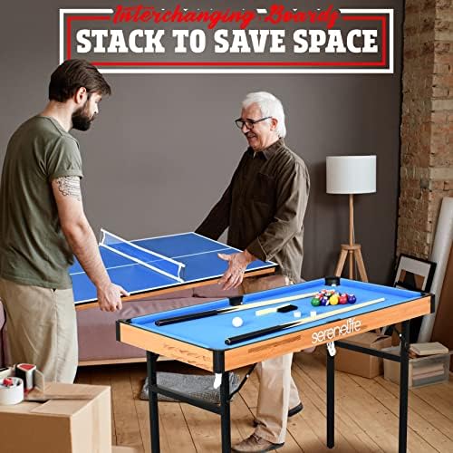 SereneLife 4 in 1 Multi Game Table, Portable Sports Arcade Games, All Ages, Indoor/Outdoor