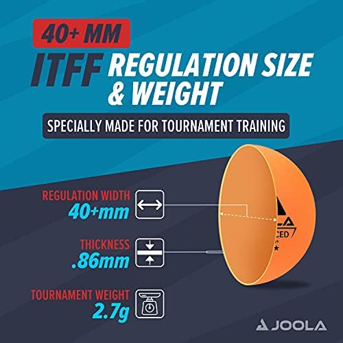 JOOLA Training 3 Star Table Tennis Balls - Regulation 40+mm - For Competition and Recreational Play - Fun as a Cat Toy