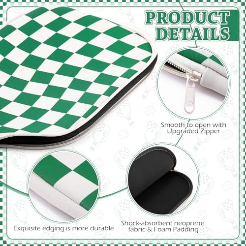 Pickleball Paddle Cover Neoprene Racket Sleeve with Zipper Compatibility Men Women