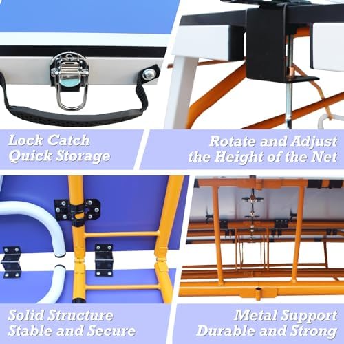 Professional Foldable Table Tennis Table for Indoor Play | 8FT 9FT Single Player Table Tennis Setup with Net and Posts