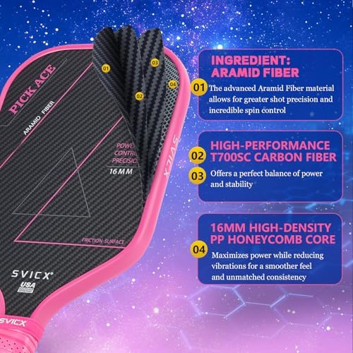 Pickleball Paddles Set of 2, Professional Carbon Fiber, Superior Control and Strong Power, USAPA Approved Pickleball Pad