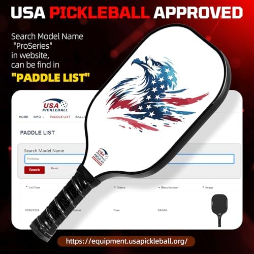 Pickleball Paddles USAPA Approved Lightweight with 4 Balls Traction and Stability California Designed Recycled Material
