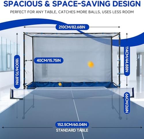 Standing Table Tennis Ball Catch Net, Durable Ball Collector for Training Practice, Portable with Wheels