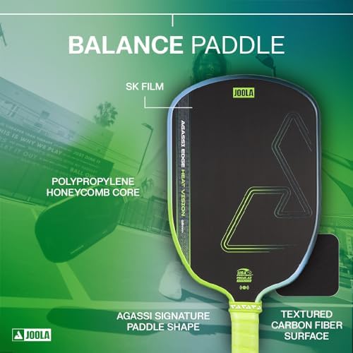 JOOLA Vision Textured Carbon Grip Pickleball Paddle for Maximum Spin and Control - Polypropylene Honeycomb Core 16mm JOO