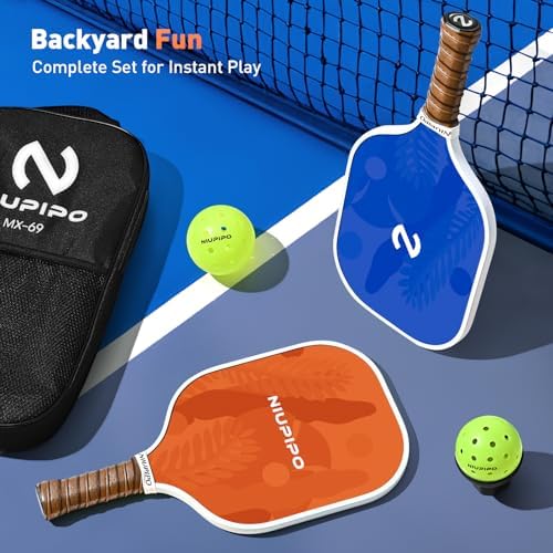 USAPA Approved Graphite Carbon Fiber Pickleball Paddles Set of 4 for Men Women, Polypropylene Honeycomb Core, Cushion |7