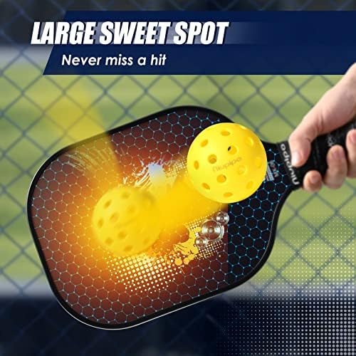 USAPA Approved Graphite Carbon Fiber Pickleball Paddles Set of 4 for Men Women, Polypropylene Honeycomb Core, Cushion |7
