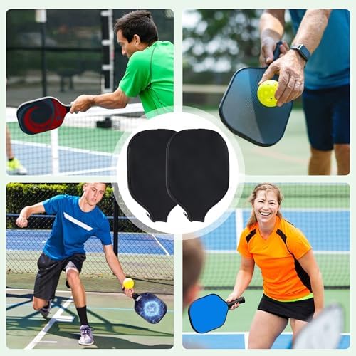 Durable Neoprene Pickleball Paddle Covers, 8.26 x 11.8 Inch Zippered Storage Bag for Pickleball Players