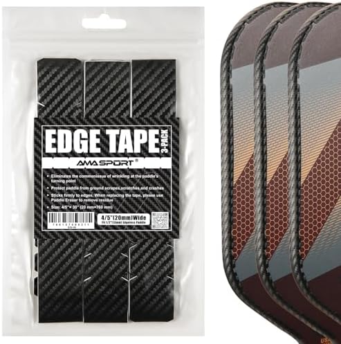 Pickleball Paddle Protection Tape - 3K PU Interwoven Texture - Racket Edge Protection Tape - Fit Perfectly Curved Edge -