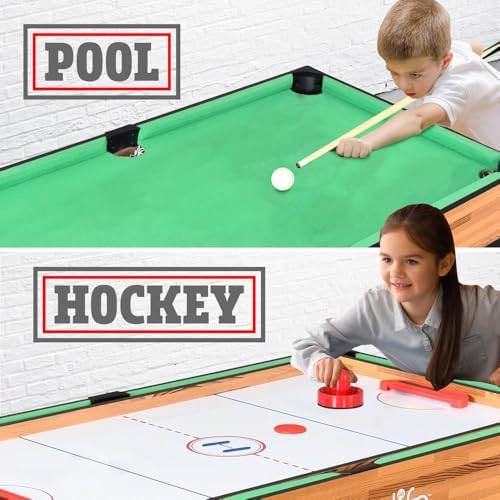 SereneLife Multi Game Table, 48" Sports Arcade Games, Pool Billiards, Soccer Foosball, for Family and Kids