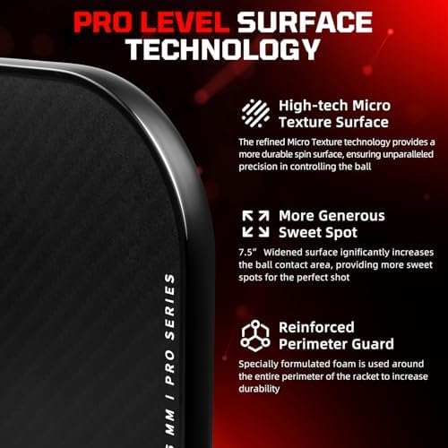 Pickleball Paddles USAPA Approved Lightweight with 4 Balls Traction and Stability California Designed Recycled Material