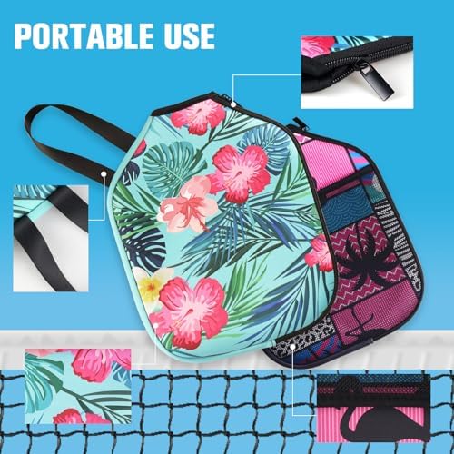 Neoprene Paddle Cover for Pickleball Racket, Durable Zipper Protection, 11.8" * 9.05" Soft Pickleball Paddle Sleeve | Z