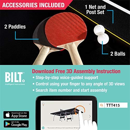 MD Sports Foldable Table Tennis Table for Family Game Rooms with Nets Included | MD Sports Multiple Styles Table Tennis