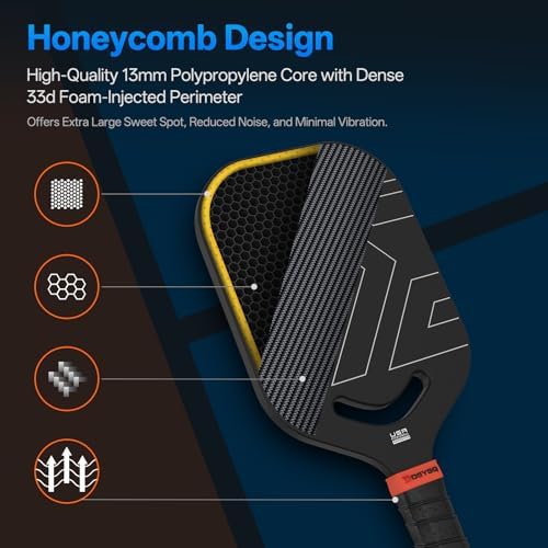 Carbon Fiber Pickleball Paddle, Increase Power for Ultimate Spin & Consistency | Premium Carbon Fiber Pickleball Paddle