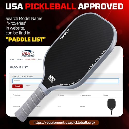 Pickleball Paddles USAPA Approved Lightweight with 4 Balls Traction and Stability California Designed Recycled Material