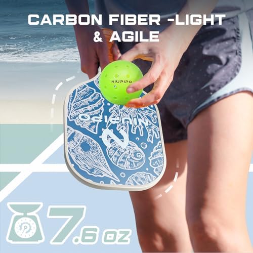 USAPA Approved Graphite Carbon Fiber Pickleball Paddles Set of 4 for Men Women, Polypropylene Honeycomb Core, Cushion |7