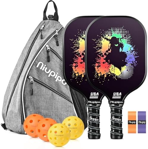 USAPA Approved Graphite Carbon Fiber Pickleball Paddles Set of 4 for Men Women, Polypropylene Honeycomb Core, Cushion |7