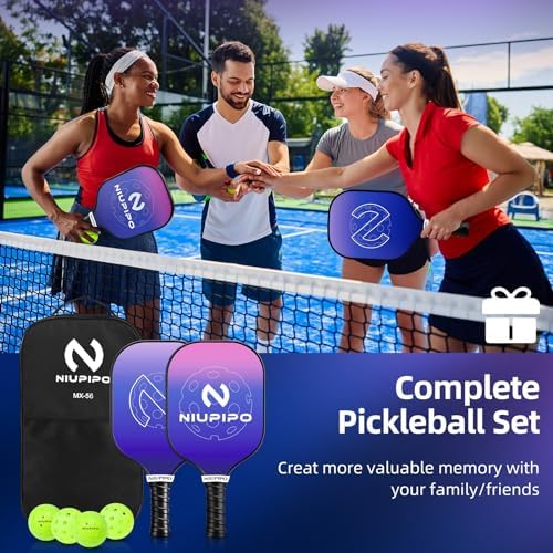 USAPA Approved Graphite Carbon Fiber Pickleball Paddles Set of 4 for Men Women, Polypropylene Honeycomb Core, Cushion |7