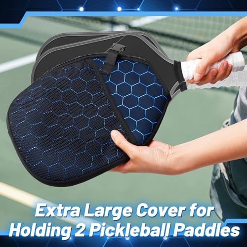 Pickleball Racket Paddle Cover Neoprene Sleeve with Mesh Pocket Portable Lanyard Gifts Pickleball Racket Paddle Cover fo