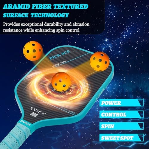 Pickleball Paddles Set of 2, Professional Carbon Fiber, Superior Control and Strong Power, USAPA Approved Pickleball Pad