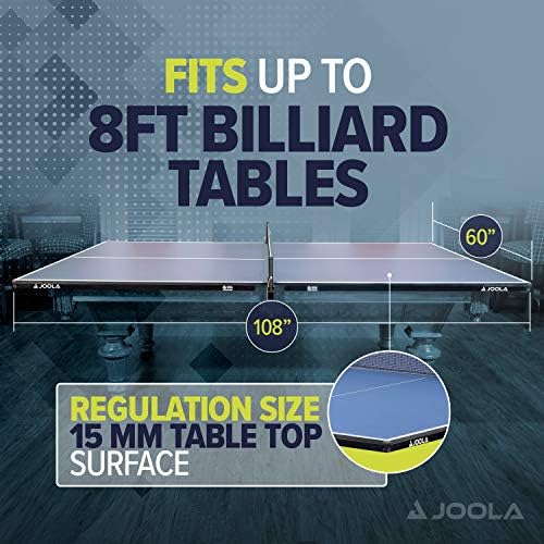 JOOLA Regulation Ping Pong Conversion Top with Net Set for Pool Tables - Perfect for Home or Club Use - Quick Setup wit
