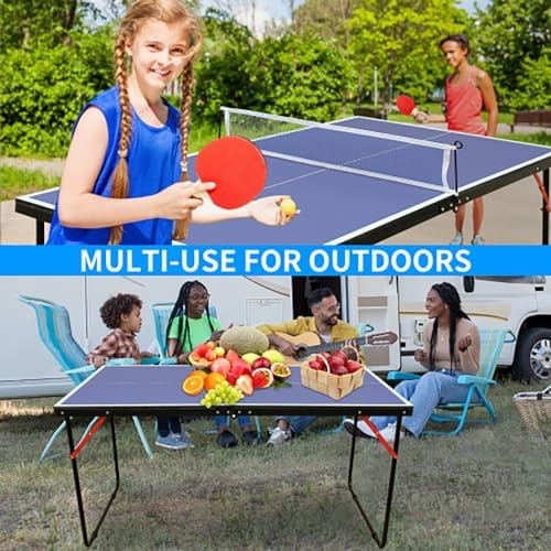 Table Tennis Table Foldable MDF Multi-Use, |5FT/6FT/9FT for Kid Teenager Adult