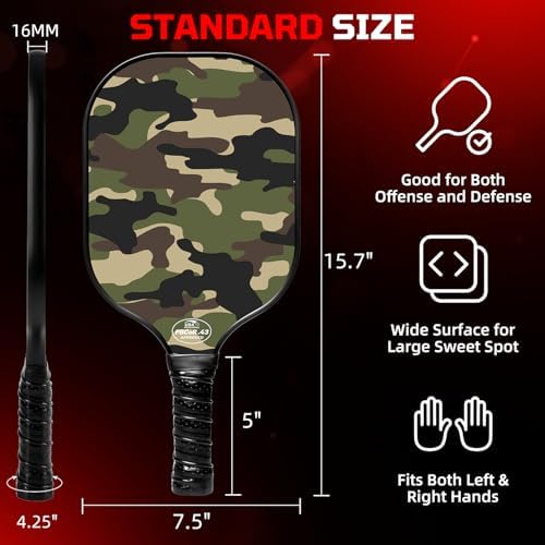 Pickleball Paddles USAPA Approved Lightweight with 4 Balls Traction and Stability California Designed Recycled Material