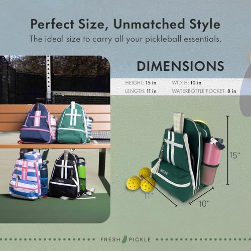 Teddi Large Capacity Pickleball Backpack Grn/Wh for Women - Durable 1000D Nylon, Stylish Paddle Bag Teddi Large Capaci