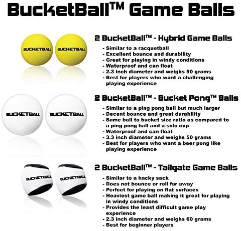 BucketBall Game Balls for Kids Outdoor Entertainment | BucketBall Game Balls with Anti-Burst Technology for Adults | Bu