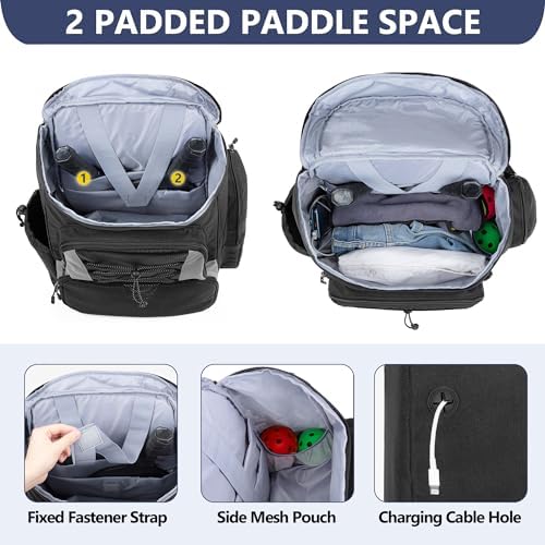 Pickleball Paddle Bag Backpack for 4 Rackets with Fence Hook - Bag Only