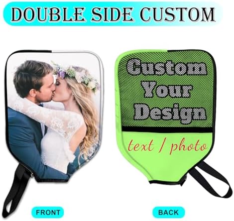 Custom Photo Text Logo Pickleball Paddle Cover for Personalized Protection | Pickleball Racket Case with Photo Logo and