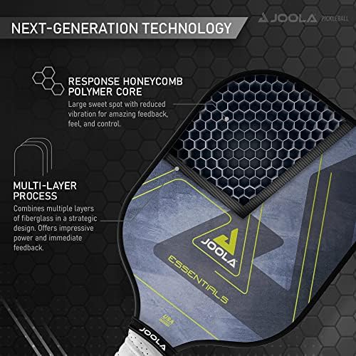 JOOLA Pickleball Paddle - USAP Approved, Reinforced Fiberglass Surface & Honeycomb Polypropylene Core, Durable & Beginne