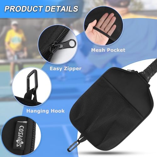 Cosmos Pickleball Paddle Cover Bag Fence Hook Pickleball Equipment Storage Carrying Cosmos 2 Pcs Pickleball Paddle Case