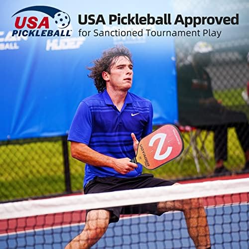 USAPA Approved Graphite Carbon Fiber Pickleball Paddles Set of 4 for Men Women, Polypropylene Honeycomb Core, Cushion |7