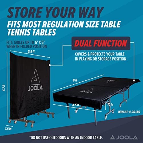 JOOLA Heavy Duty Waterproof Ping Pong Table Cover - Fits 9x5 Tables, Indoor & Outdoor