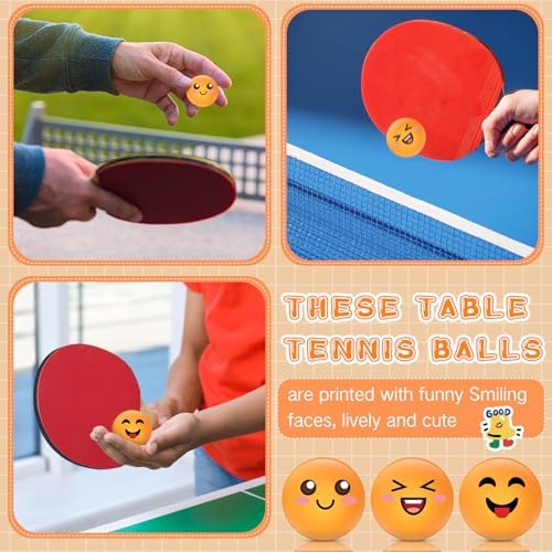 ShinyRelief 24 PCS Novelty Face Table Tennis Balls for All Golfers as Christmas Birthday Gift Fun Table Tennis Accessori