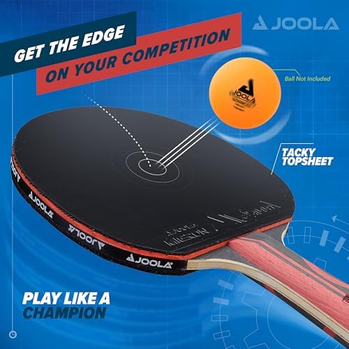 JOOLA Infinity Edge Tournament Performance Ping Pong Paddle for Advanced Players - Carbon Pro Technology - Black Rubber