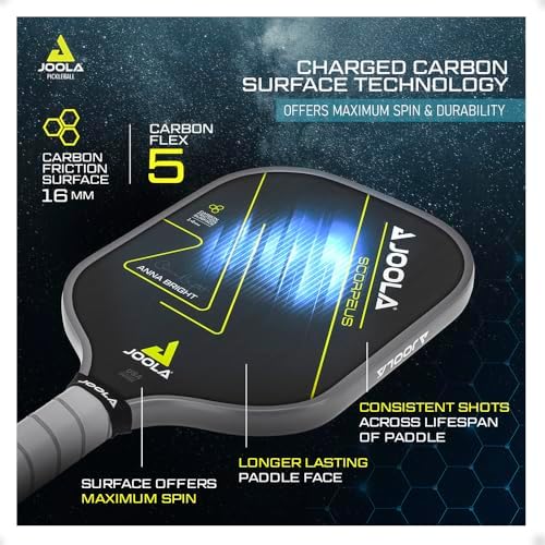 JOOLA Professional Pickleball Paddles - Raw Carbon Fiber Surface - Built for Spin, Speed & Control - USAP Approved - Tou