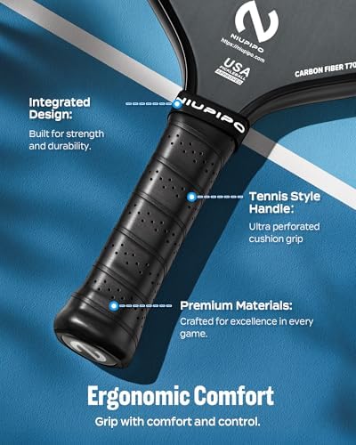 USAPA Approved Graphite Carbon Fiber Pickleball Paddles Set of 4 for Men Women, Polypropylene Honeycomb Core, Cushion |7