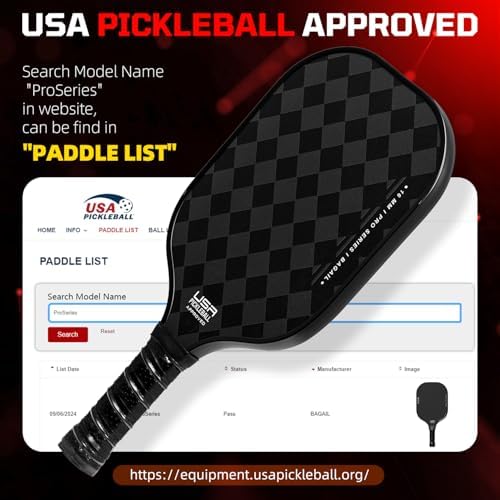 Pickleball Paddles USAPA Approved Lightweight with 4 Balls Traction and Stability California Designed Recycled Material