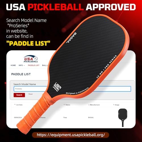 Pickleball Paddles USAPA Approved Lightweight with 4 Balls Traction and Stability California Designed Recycled Material