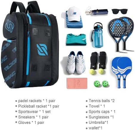 2-in-1 Detachable Pickleball & Padel Bag for Men Women | Thermal Foil Insulated Racket Compartment | Outdoor & Gym Usage