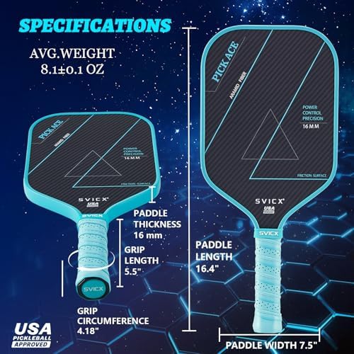 Pickleball Paddles Set of 2, Professional Carbon Fiber, Superior Control and Strong Power, USAPA Approved Pickleball Pad