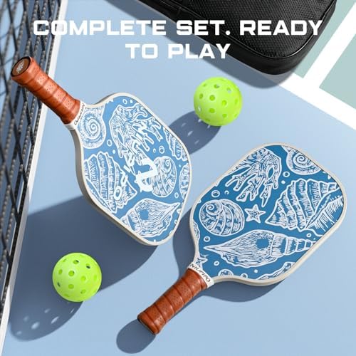 USAPA Approved Graphite Carbon Fiber Pickleball Paddles Set of 4 for Men Women, Polypropylene Honeycomb Core, Cushion |7