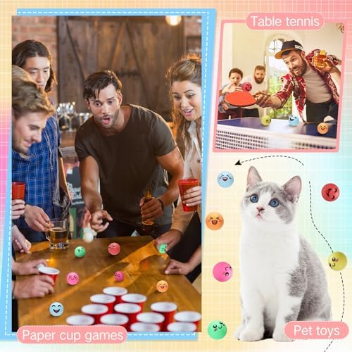 ShinyRelief 24 PCS Novelty Face Table Tennis Balls for All Golfers as Christmas Birthday Gift Fun Table Tennis Accessori