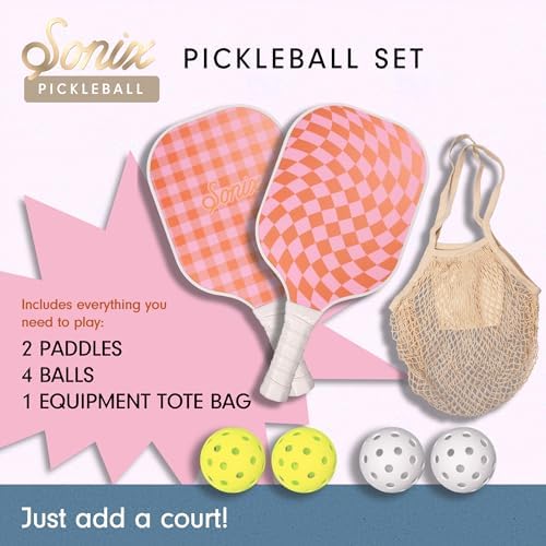 Sonix USAPA Approved Pickleball Paddles Set of 2 for Adults | Fiberglass Surface Pickleball Set with 2 Rackets, 4 Balls,
